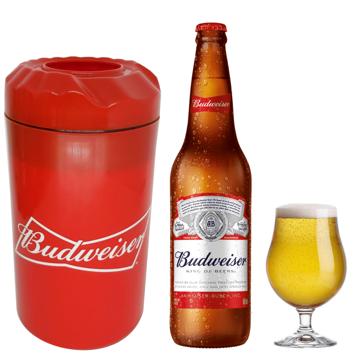 Porta Garrafa Ml Suporte Cerveja Budweiser Silk Plast